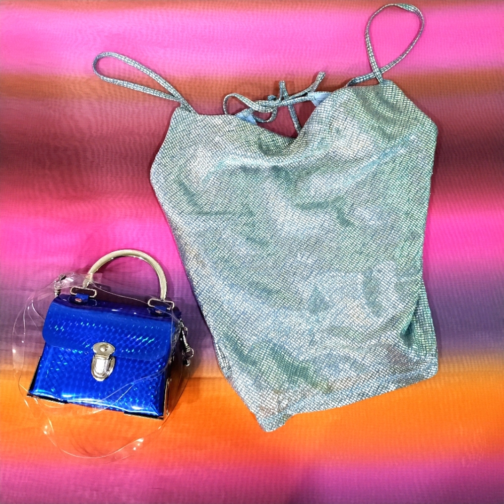 TOP SHOP SHIMMER CAMI US4 NEW!